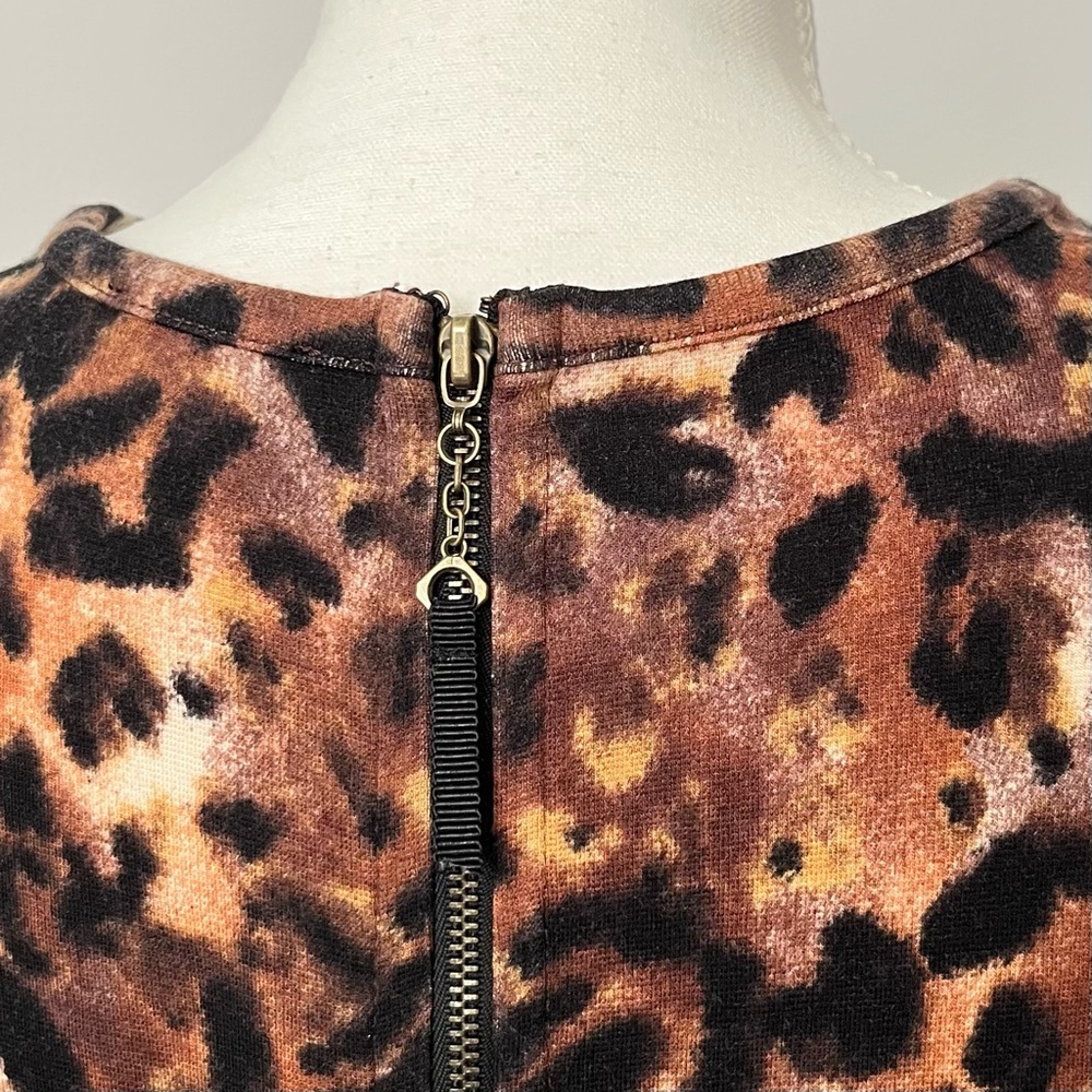 Vintage Lord & Taylor Animal Print Sleeveless Dress Size 10 Stretchy Bodycon - Picture 6 of 7